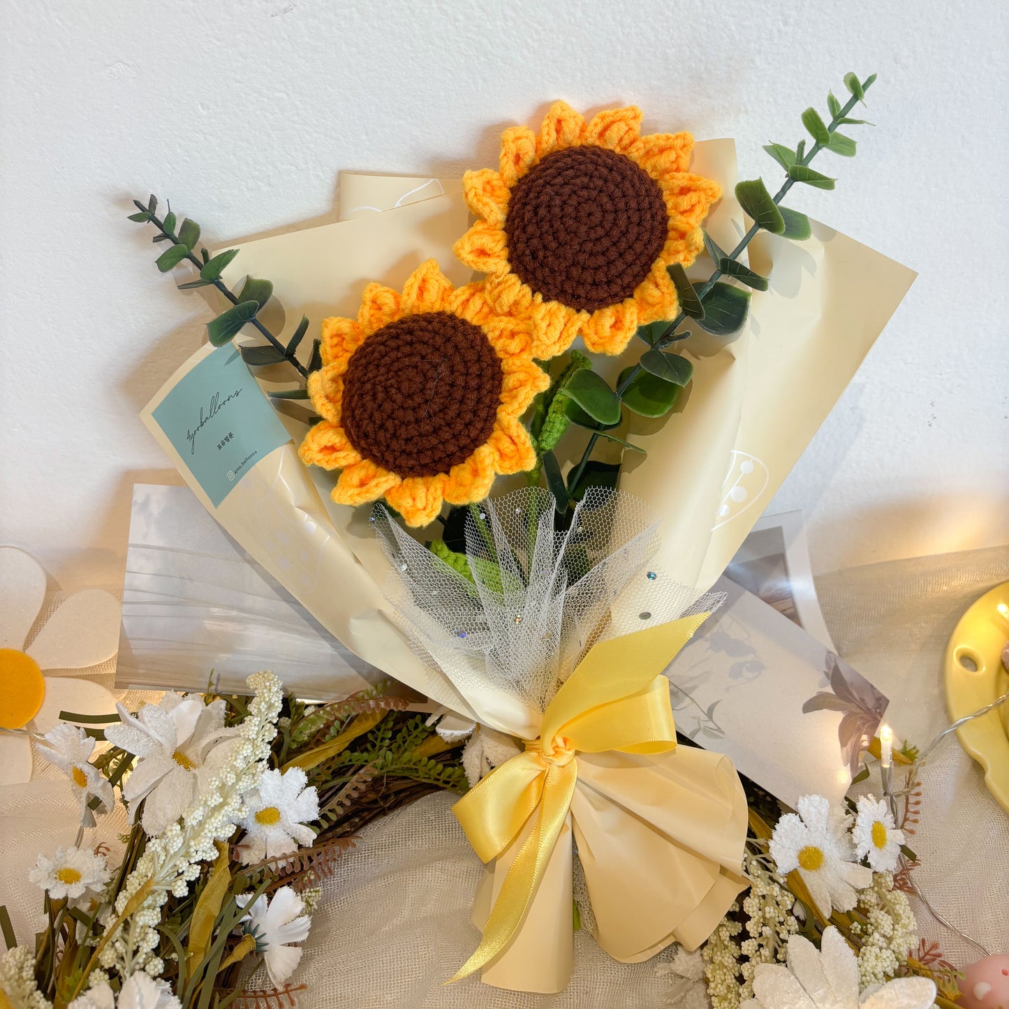Knitted Handmade Sunflower Bouquet