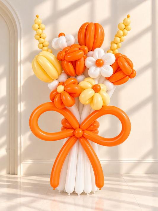 Celebratory Gift Balloons - Mixed Flower Bouquet