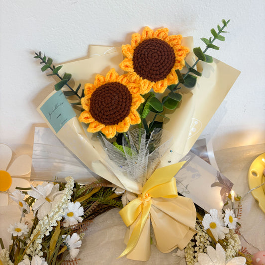 Knitted Handmade Sunflower Bouquet