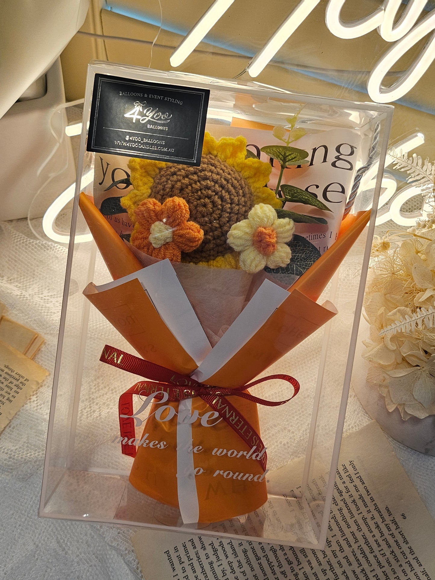 4Yoo Handmade Crochet Sunflower